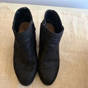 Bella Vita Black Suede Ankle Booties with Side Zip